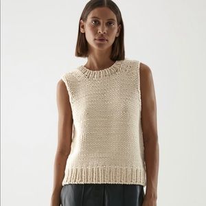 COS Chunky Knit Vest in Beige